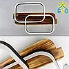LED люстра WOODY 95W 2SQ Esllse APP BLACK/WOOD чорна / дерево 650х420х135мм світлодіодна з пультом і додатком для смартфону APP, фото 7