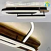 LED люстра WOODY 95W 2SQ Esllse APP BLACK/WOOD чорна / дерево 650х420х135мм світлодіодна з пультом і додатком для смартфону APP, фото 8
