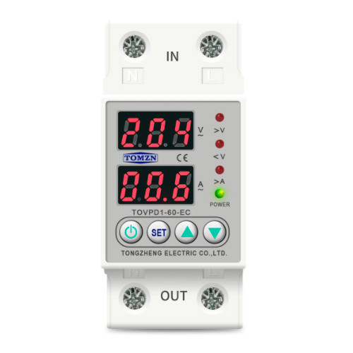 Реле контроля напряжения тока TOMZN TOVPD1-60-EC 220в 63А DIN (006521), фото 1