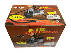 Компрессор воздушный автомобильный 12 V для подкачки колес, с комплектом насадок для подкачки мячей