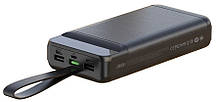 Портативний зарядний пристрій XO PR157 - 40000 mAh 3-Input PD20W + QC22.5W with light Black, фото 5