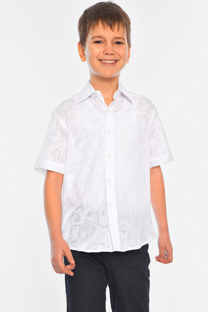 Рубашка детская мальчик белая 148457S - фото 1 - id-p1674821001