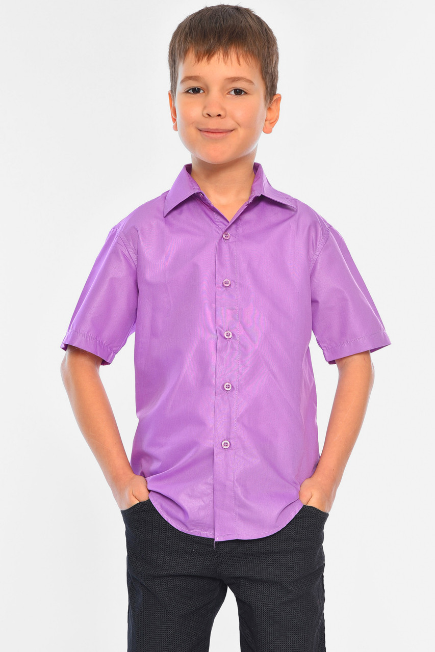 Рубашка детская мальчик фиолетовая 148484S - фото 1 - id-p1674821555