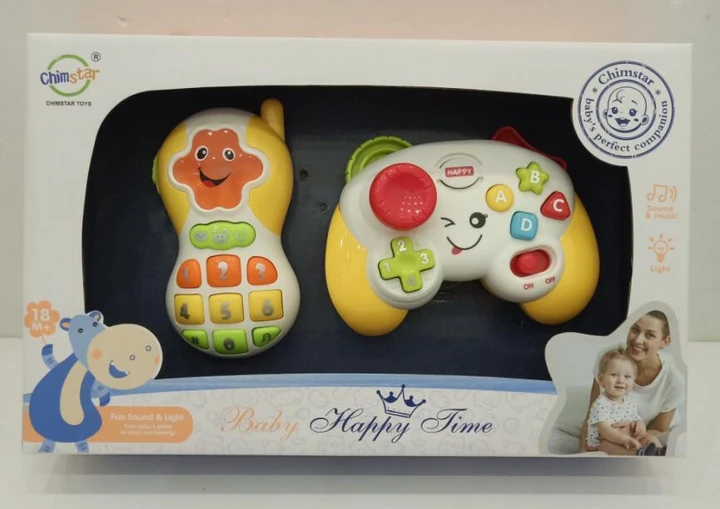 Набір ігровий QF366-057 телефон, пульт-брязкальце, муз., світло, бат., кор., 32-20-7см., фото 1