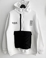 Топовая премиум худи зоп на молнии оверсайз псж psg jordan теплая трендовая кофта на флисе с вышивкой