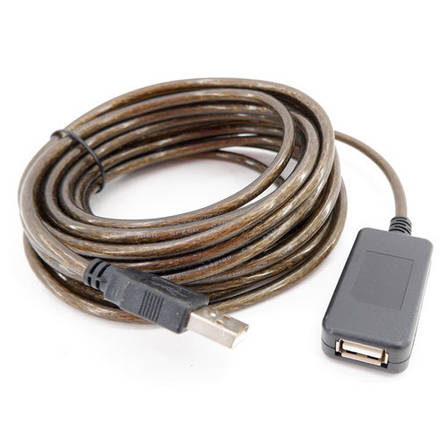 USB 2.0 подовжувач активний репітер, кабель AM - AF, 10м, фото 1