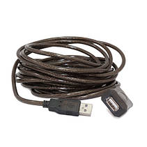USB 2.0 подовжувач активний репітер, кабель AM - AF, 10м, фото 6