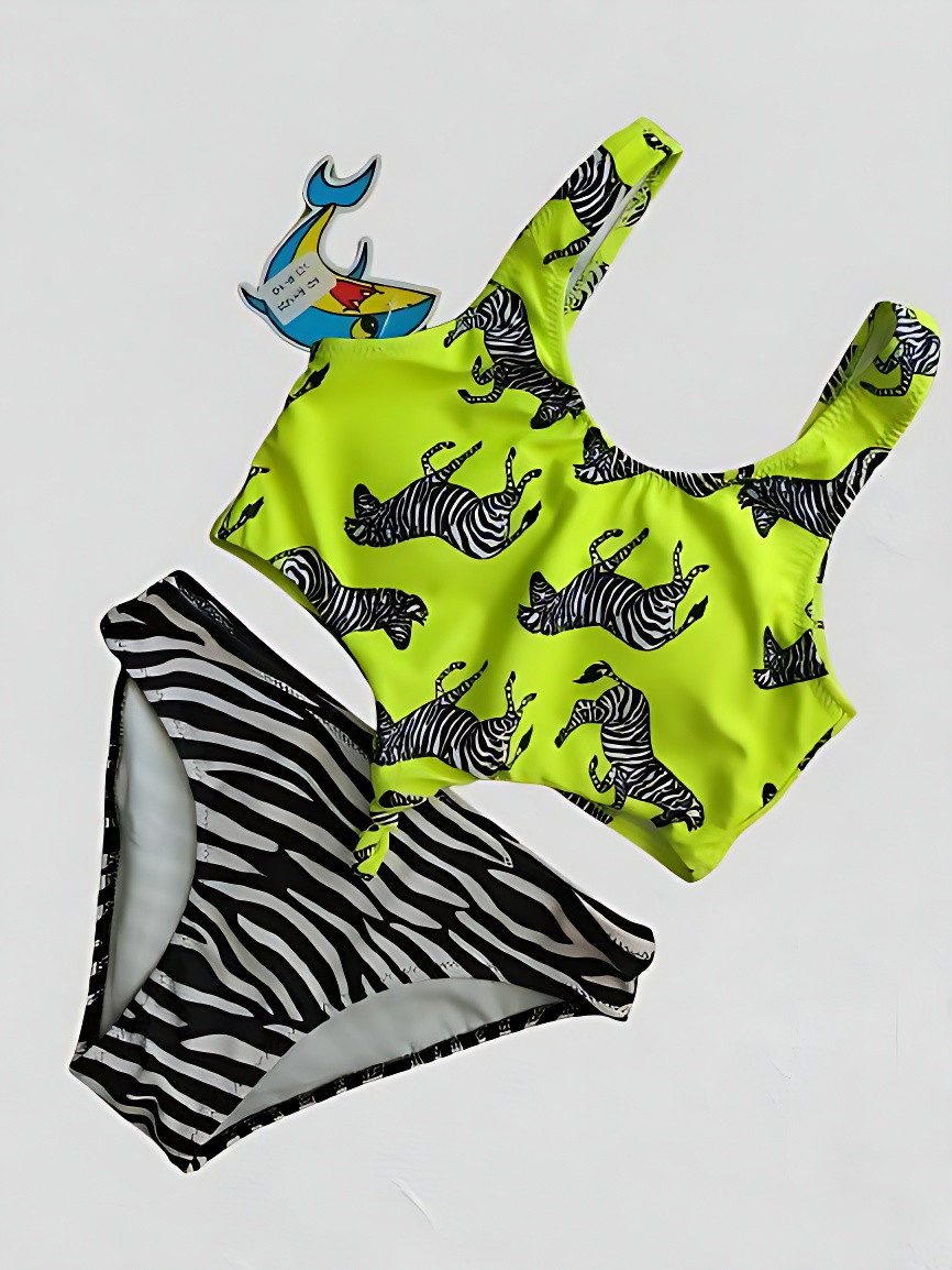 Купальник для подростков Teres 1035 Зебра лимон(В НАЛИЧИИ ТОЛЬКО 34 36 38 40 УКР р-ры )