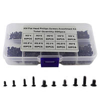 Гвинти мікрогвинти потайні для ноутбуків M2 M2.5 M3, 500шт, набір corvette