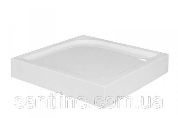 Душовий піддон Besco Oskar 90х90х16 см акриловий квадратний низький з ніжками, фото 1