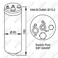 Осушитель кондиционера Nissan Almera/Primera/Micra 1.0-2.0 92-01