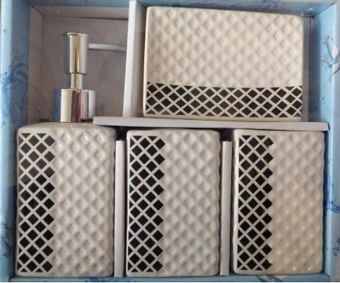 Набір для ванної "Mosaic black" 4пр/наб 22*19*6.7см WW00761, фото 1