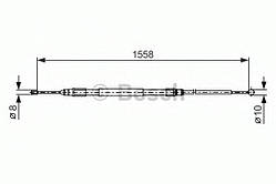 Трос ручного гальму зад. Л/П BMW X1 2009- 1560/770