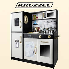 Кухня дитяча дерев'яна Kruzzel 22116 звук + світло + аксесуари Чорна, фото 3