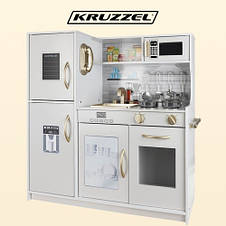 Кухня дитяча дерев'яна Kruzzel 22117 звук + світло + аксесуари БІЛА, фото 3