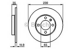 Диск гальмівний перед. VW Golf2/3/Vento Audi 80 Seat Toled