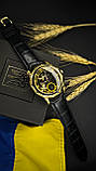 Чоловічий повсякденний механічний годинник Ukrwatch 29GD Тризуб золото Gold, фото 6
