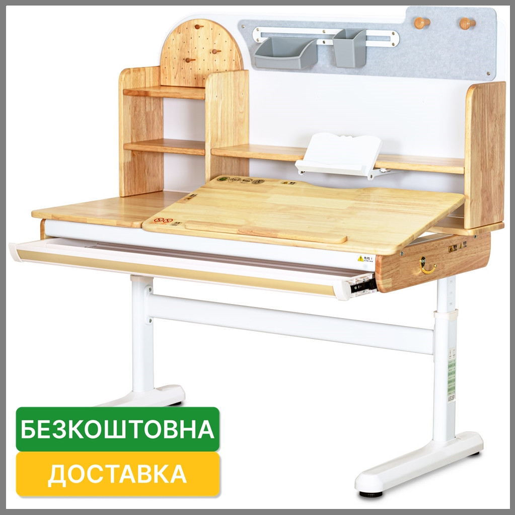 Дитячий письмовий стіл трансформер з полицями Mealux Timberdesk L