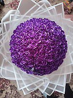 Букет з атласних стрічок 101 троянда