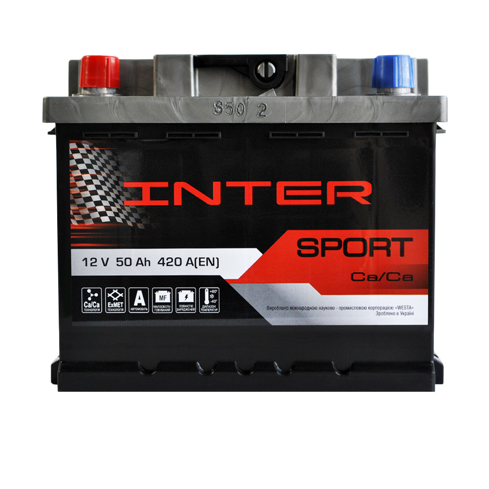 Автомобільний акумулятор INTER Sport 50Ah 420A L+ (L1B)