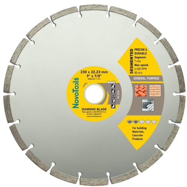 Круг алмазний відрізний NovoTools Basic (230х7х22.23 мм) (DBB230/S), фото 1