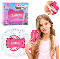 Набір страз для волосся bling bling, Стайлер для страз, Прикраса волосся стразами Blinger
