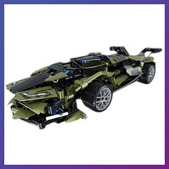 Дитяча машинка конструктор на радіокеруванні Lamborgini 521 деталь Зелений