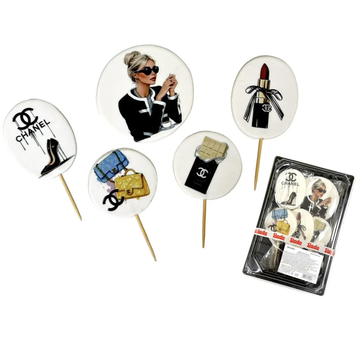 Набір цукрових прикрас Дівчина бренд Chanel (Slado)