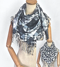 Двостороння кашемірова хустка Лорен 100*100 см сірий