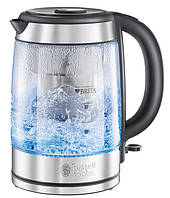 Електрочайник Russell Hobbs Clarity 1л, скло, чорний Baumar - Порадуй Себе