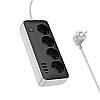 Мережевий фільтр подовжувач Hoco Sunlight 4-bit desktop socket AC21 3USB/1Type-C 17W/3.4A довжина кабеля 3 метра 3m, фото 3
