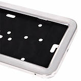 Рамка номерного знака Vitol Uni PH-50050, нержавіюча сталь без написів, 110х520, фото 4