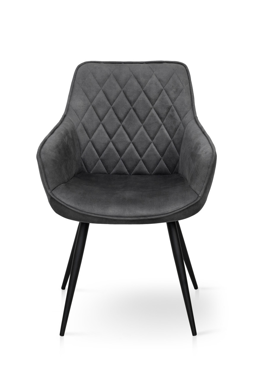 М'яке крісло Наомі Мікс меблі велюр темно сірий, фото 1