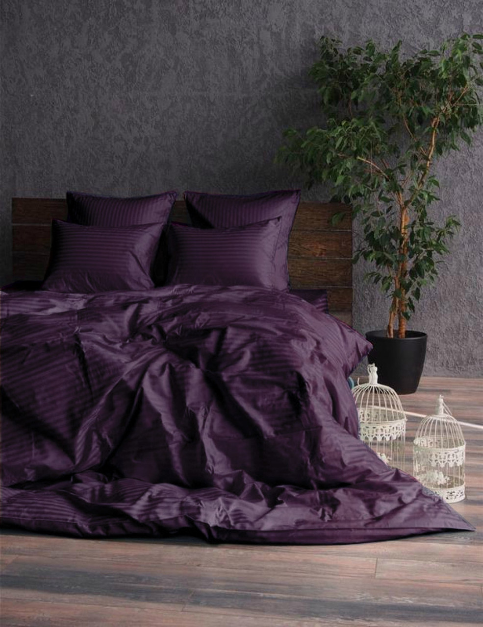 Комплект Stripe LUX DEEP PLUM 1/1см Комфорт текстиль