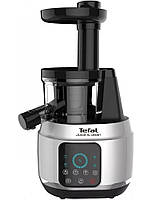 Соковитискач Tefal Juice&Clean шнековий 150Вт, чаша-0.8л, жмих-0.8л, пластик, сріблясто-чорний Baumar - Порадуй Себе