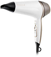 Фен Remington Thermacare Pro, 2200Вт, 3 режими, дифузор, іоніз-я, хол. обдув, турбо режим, біло-коричневий Baumar - Порадуй Себе