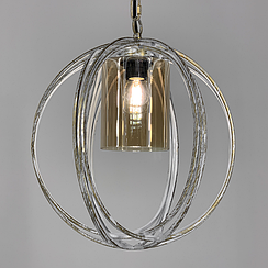 Підвіс Лофт у білому з позолотою корпусі форми плетеної сфери 12575/1 WT