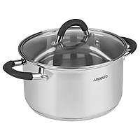 Каструля зі скляною кришкою Ardesto Gemini Salerno, 4.4л, нержавіюча сталь, силікон Baumar - Порадуй Себе