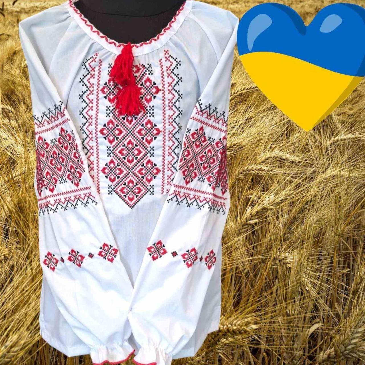 Біла вишиванка з вишивкою для дівчаток р.152/170; Гурт