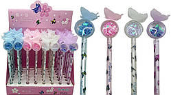 Ручка кулькова "Метелик - сипучі блискітки"