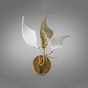 Бра на 1 лампу E14 з фарфоровими елементами колір каркаса золотий D-8319-1W GD