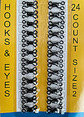 Пришивні гачки металеві для одягу 17*9 мм (№ 2) 24 шт/уп ЧОРНІ