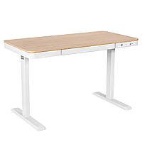 Стіл комп'ютерний 2E СЕ218D-MOTORIZED, регулювання висоти, електропривід 220В, (USB-A/USB-C), 72/120х118x60см, бежевий Baumar -