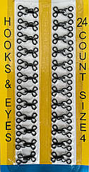 Пришивні гачки металеві для одягу 22*12 мм (№ 4) 24 шт/уп ЧОРНІ