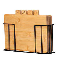 ARDESTO Набір дошок кухонних на підставці Midori, 4шт, 30х5.6х20.3см, бамбук, метал Baumar - Порадуй Себе