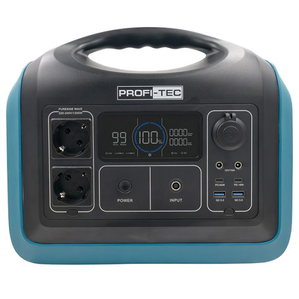 Портативна зарядна станція PROFI-TEC PPS1200 LiFePO4 (1.5 кВт, 992 Вт/год) (006853)