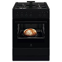 Electrolux Плита газова, 59л, 60x60см, чавун, чорний Baumar - Порадуй Себе