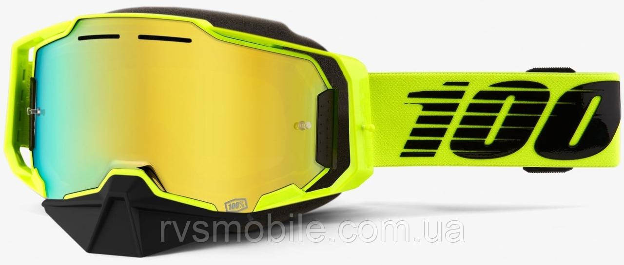 Окуляри 100% ARMEGA SNOWMOBILE Nuclear Citrus - Mirror Gold Lens, Mirror Lens