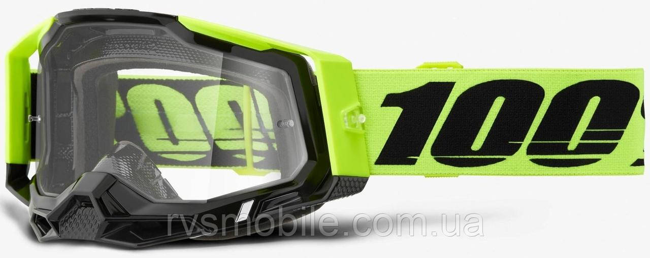 Окуляри 100% RACECRAFT 2 Neon Yellow - Clear Lens, Clear Lens