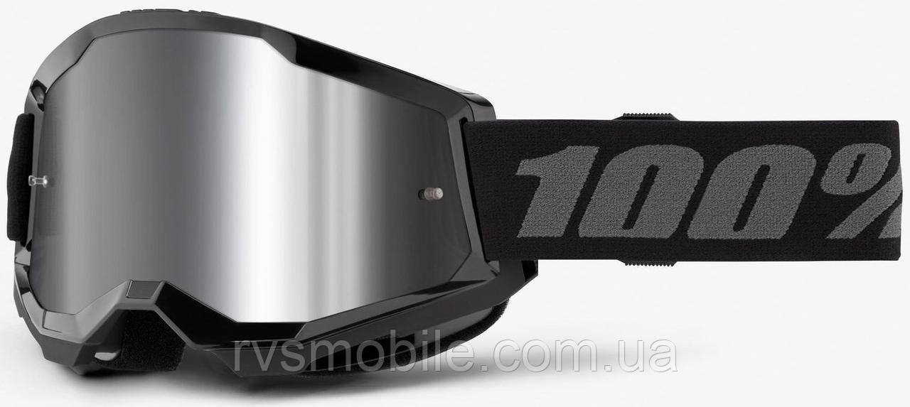 Окуляри 100% STRATA 2 Black — Mirror Silver Lens, Mirror Lens